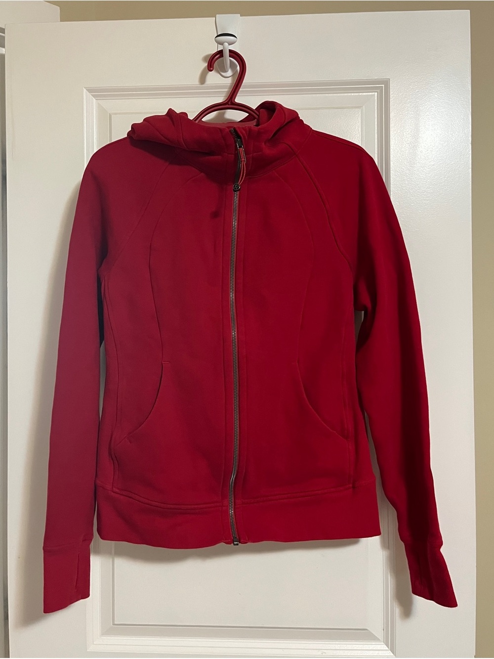 lululemon athletica Red Full-Zip Hoodie Sweater